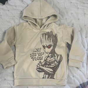 Star Wars Beige Hoodie with Groot Design